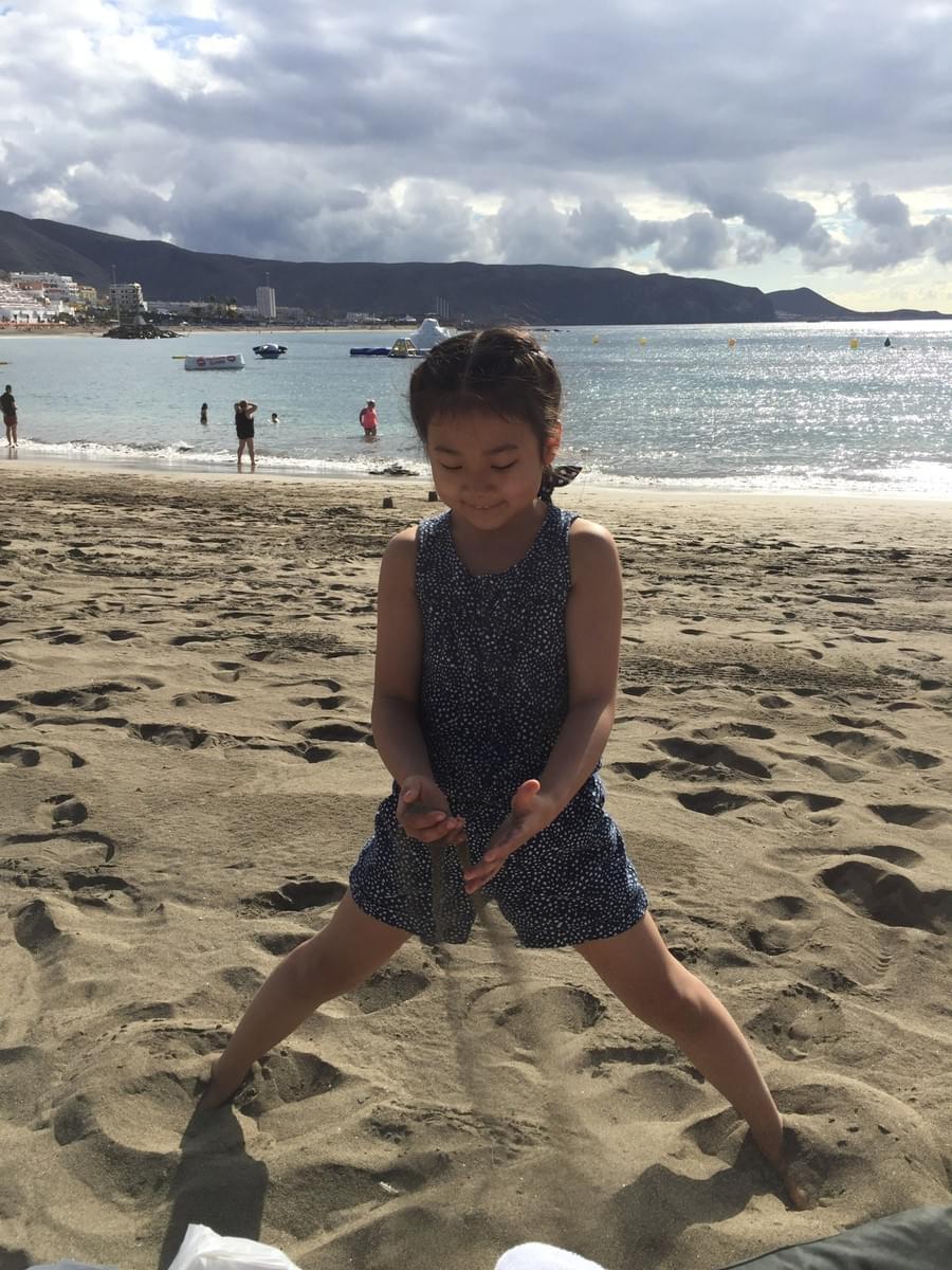 Playing with sand