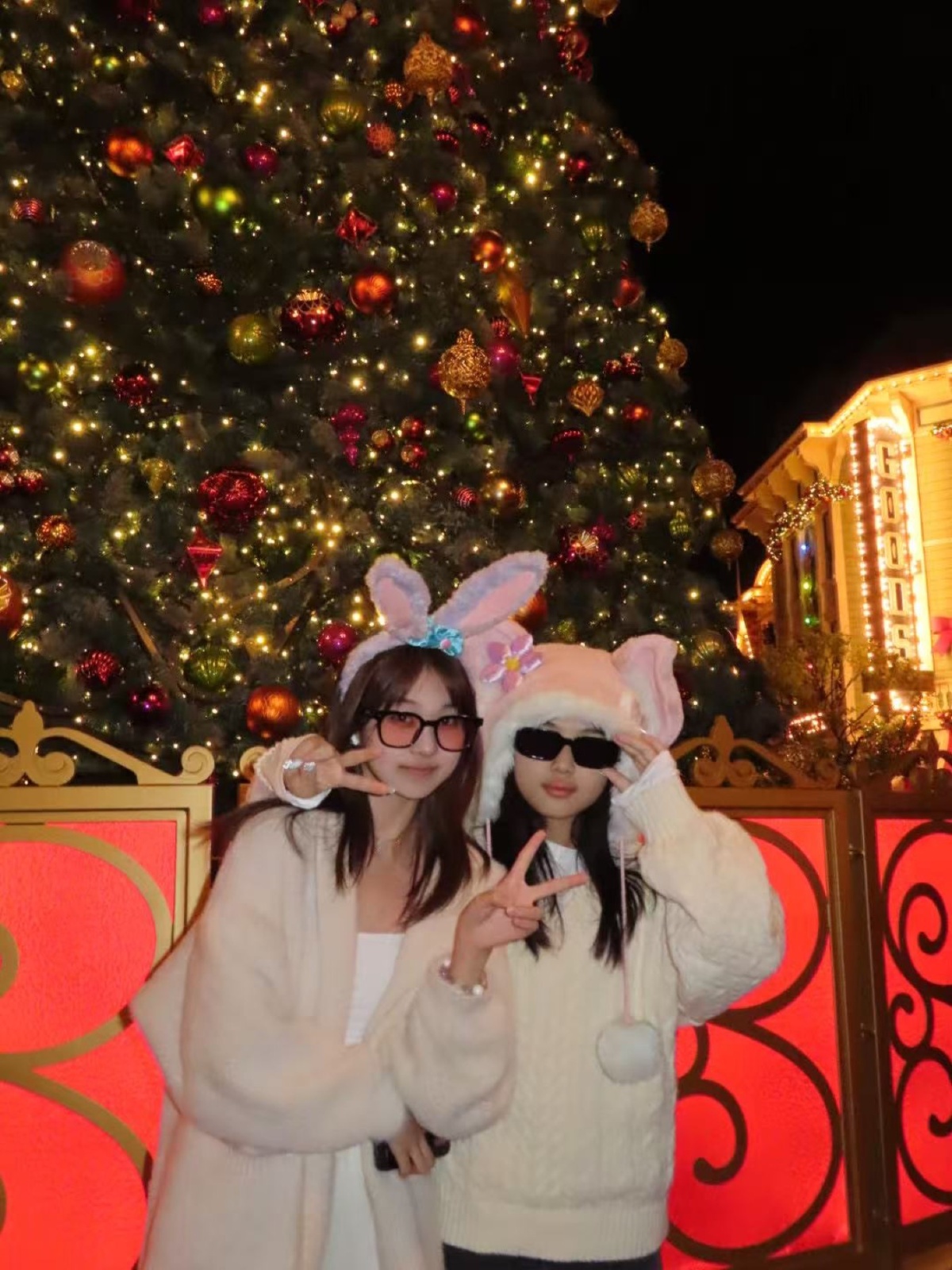Christmas lights at Disneyland