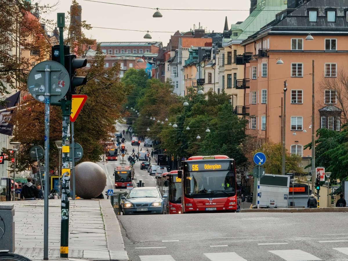 A weekday street in Stockholm — SL buses toward Odenplan, the ordinary city the interviews sat inside. Photo: Pexels (setting, not an interview).